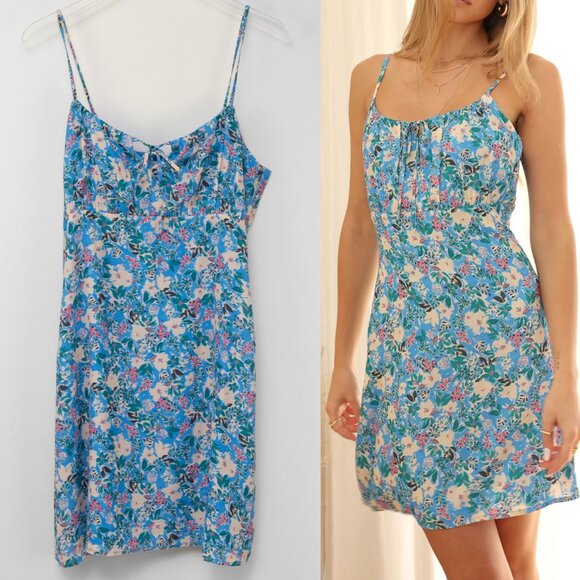 Greylin Silvan Cami Dress Floral Sleeveless Mini Blue Pink Size Large New - Picture 1 of 6